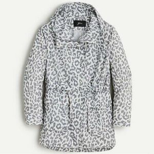 Perfect rain jacket in ivory leopard